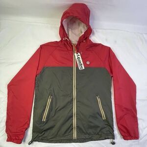 Superdry Women’s Red SD Sleeve Hooded Windbreaker Track Jacket Size L